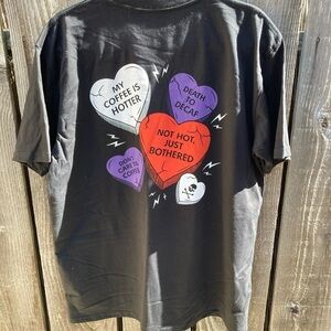 Men's Death Wish Coffee T-Shirt Black Pocket Sweetheart L Ringspun Cotton Crew